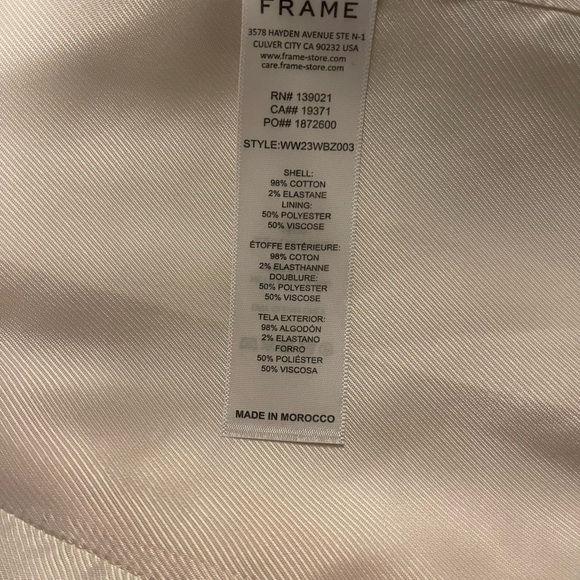 New with Flaw: Frame Peach Velvet Blazer Size 6 - Picture 8 of 16